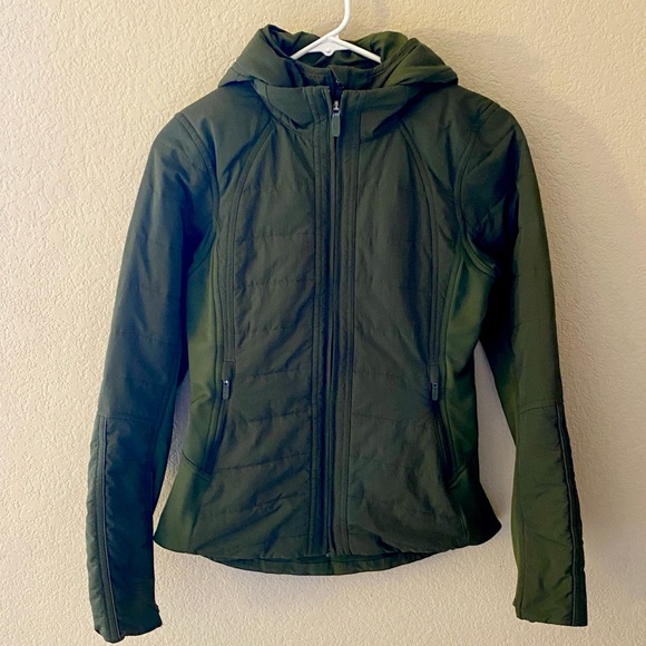 Olive Green Women's Hooded Jacket - Picture 7 of 15